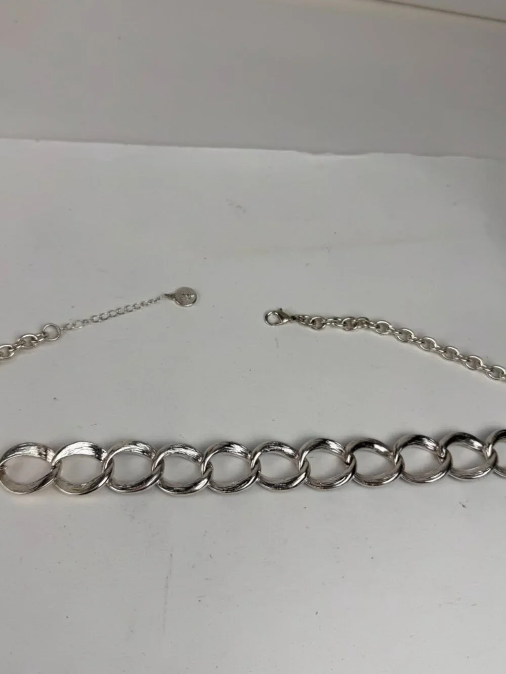 Women's Liz Claiborne Blue Enamel Silver-Tone Chain Statement Bracelet